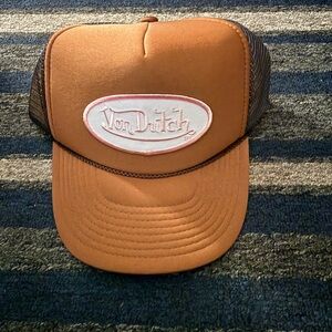 Von Dutch Tan and Brown Trucker Hat